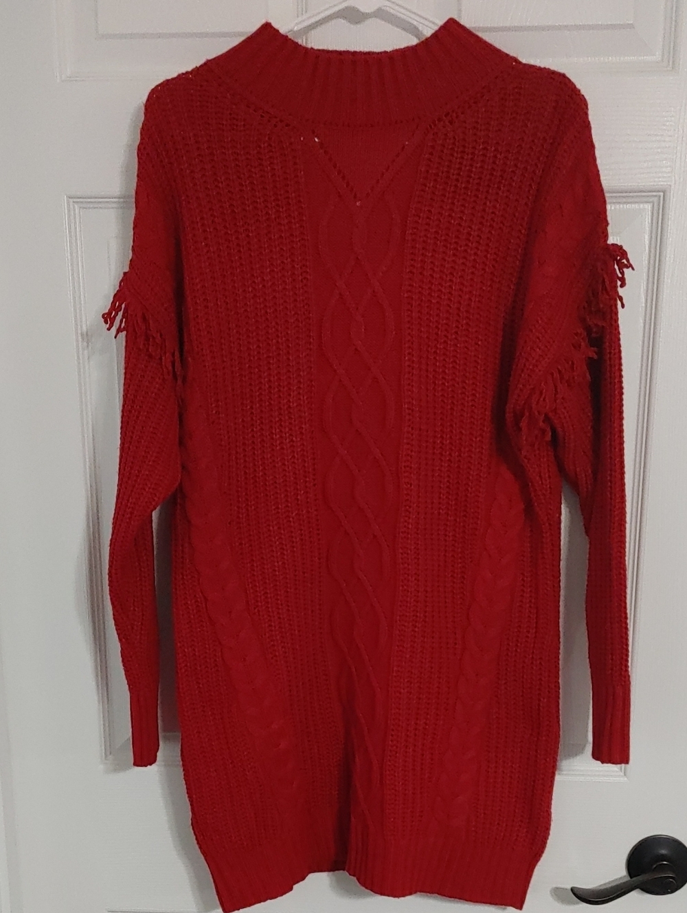 American Rag Red Cable-Knit Cowl Neck Sweater Women's Medium